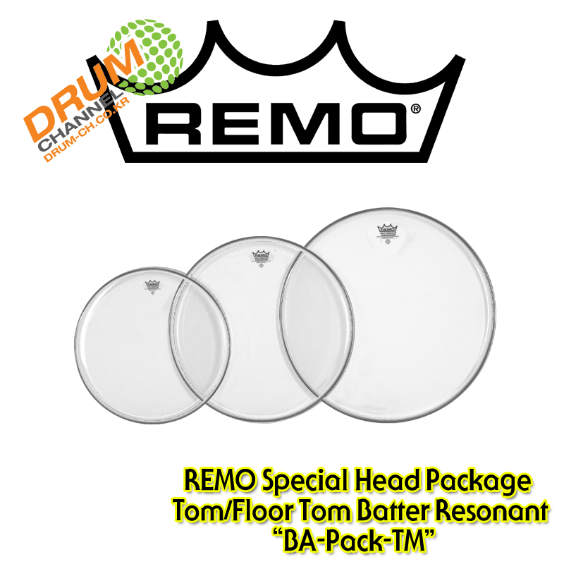 [드럼채널 헤드패키지] Remo Ambassador Clear Tom/Floor Tom Package /BA-Pack-TM /탐탐용 헤드패키지 